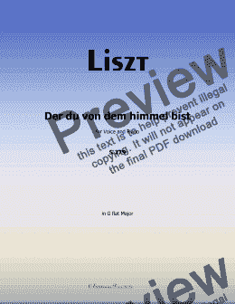 page one of Liszt-Der du von dem himmel bist, in G flat Major