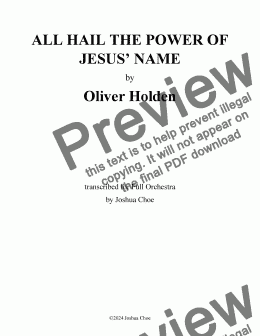 page one of All Hail the Power of Jesus' Name