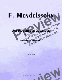 page one of F. Mendelssohn-Auf Flügeln des Gesanges, in B flat Major