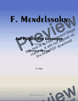 page one of F. Mendelssohn-Auf Flügeln des Gesanges, in C Major