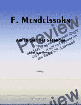 page one of F. Mendelssohn-Auf Flügeln des Gesanges, in G Major