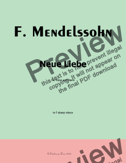 page one of F. Mendelssohn-Neue Liebe, in f sharp minor