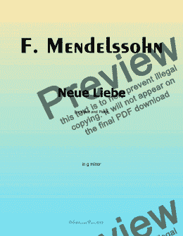 page one of F. Mendelssohn-Neue Liebe, in g minor