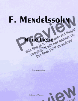 page one of F. Mendelssohn-Neue Liebe, in g sharp minor