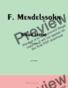 page one of F. Mendelssohn-Neue Liebe, in d minor