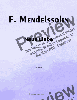 page one of F. Mendelssohn-Neue Liebe, in c minor