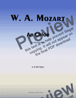 page one of W. A. Mozart-An Chloe, in E flat Major