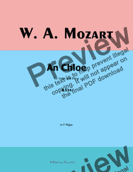 page one of W. A. Mozart-An Chloe, in F Major