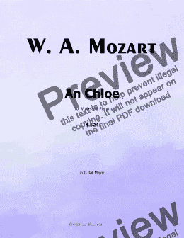 page one of W. A. Mozart-An Chloe, in G flat Major