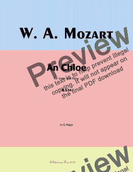 page one of W. A. Mozart-An Chloe, in G Major