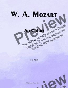 page one of W. A. Mozart-An Chloe, in C Major