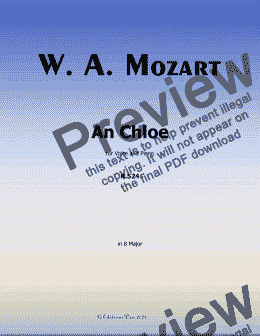 page one of W. A. Mozart-An Chloe, in B Major