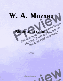 page one of W. A. Mozart-Ridente la calma,in F Major