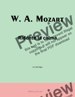 page one of W. A. Mozart-Ridente la calma,in G flat Major