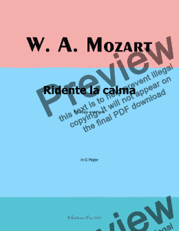 page one of W. A. Mozart-Ridente la calma,in G Major