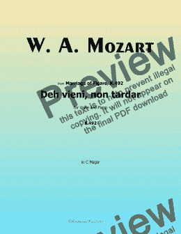 page one of W. A. Mozart-Deh vieni,non tardar,in C Major