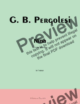 page one of Pergolesi-Nina, in f minor