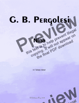 page one of Pergolesi-Nina, in f sharp minor