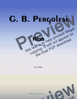 page one of Pergolesi-Nina, in g minor