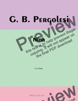 page one of Pergolesi-Nina, in a minor