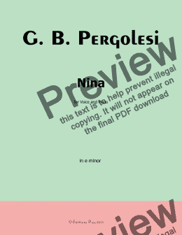 page one of Pergolesi-Nina, in e minor