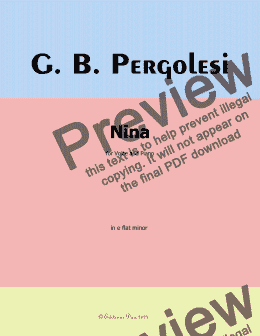 page one of Pergolesi-Nina, in e flat minor