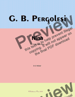 page one of Pergolesi-Nina, in d minor