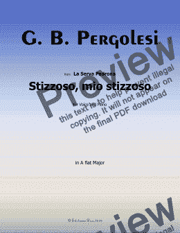 page one of Pergolesi-Stizzoso,mio stizzoso, in A flat Major