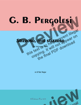 page one of Pergolesi-Stizzoso,mio stizzoso, in B flat Major