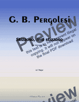 page one of Pergolesi-Stizzoso,mio stizzoso, in F Major