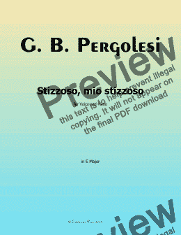 page one of Pergolesi-Stizzoso,mio stizzoso, in E Major