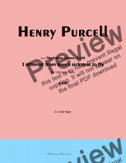 page one of H. Purcell-I attempt from Love's sickness to fly,in A flat Major