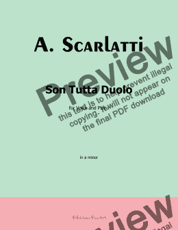 page one of A. Scarlatti-Son Tutta Duolo, in a minor