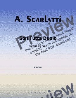 page one of A. Scarlatti-Son Tutta Duolo, in e minor