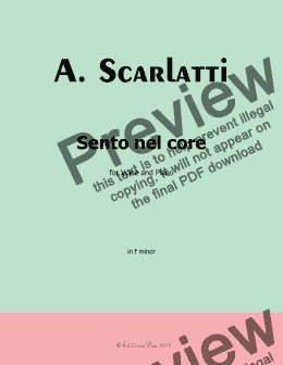 page one of A. Scarlatti-Sento nel core, in f minor