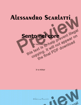 page one of A. Scarlatti-Sento nel core, in e minor