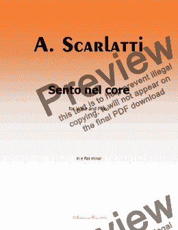 page one of A. Scarlatti-Sento nel core, in e flat minor