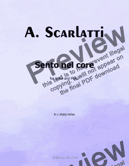 page one of A. Scarlatti-Sento nel core, in c sharp minor