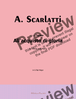 page one of A. Scarlatti-All'acquisto di gloria,in G flat Major