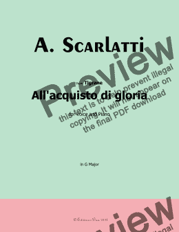 page one of A. Scarlatti-All'acquisto di gloria,in G Major