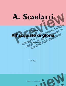 page one of A. Scarlatti-All'acquisto di gloria,in A Major