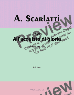 page one of A. Scarlatti-All'acquisto di gloria,in E Major