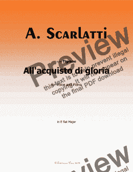 page one of A. Scarlatti-All'acquisto di gloria,in E flat Major