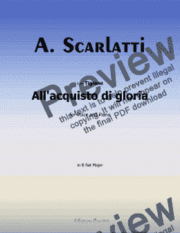 page one of A. Scarlatti-All'acquisto di gloria,in B flat Major