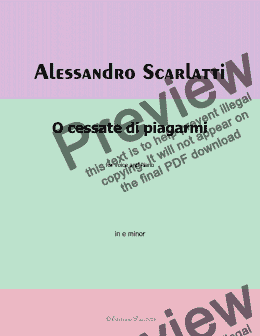 page one of A. Scarlatti-O cessate di piagarmi, in e minor