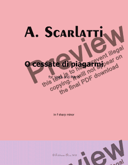 page one of A. Scarlatti-O cessate di piagarmi, in f sharp minor