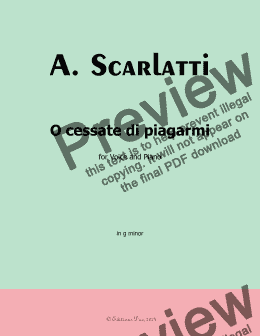 page one of A. Scarlatti-O cessate di piagarmi, in g minor