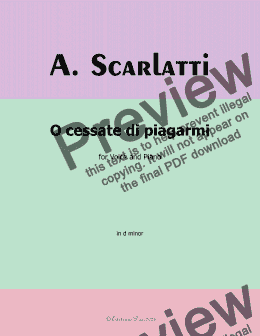 page one of A. Scarlatti-O cessate di piagarmi, in d minor