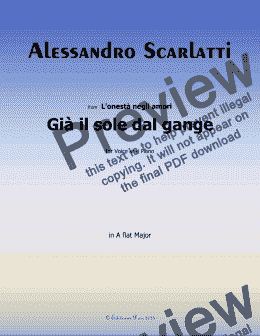 page one of A. Scarlatti-Gia il sole dal gange, in A flat Major