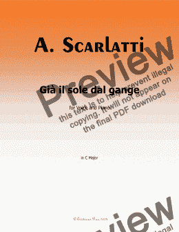 page one of A. Scarlatti-Gia il sole dal gange, in C Major